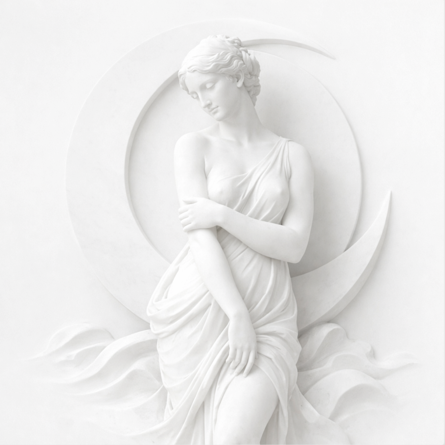 Female_statue_draped_in_flowing_fabric_framed_by_a_crescent_moo