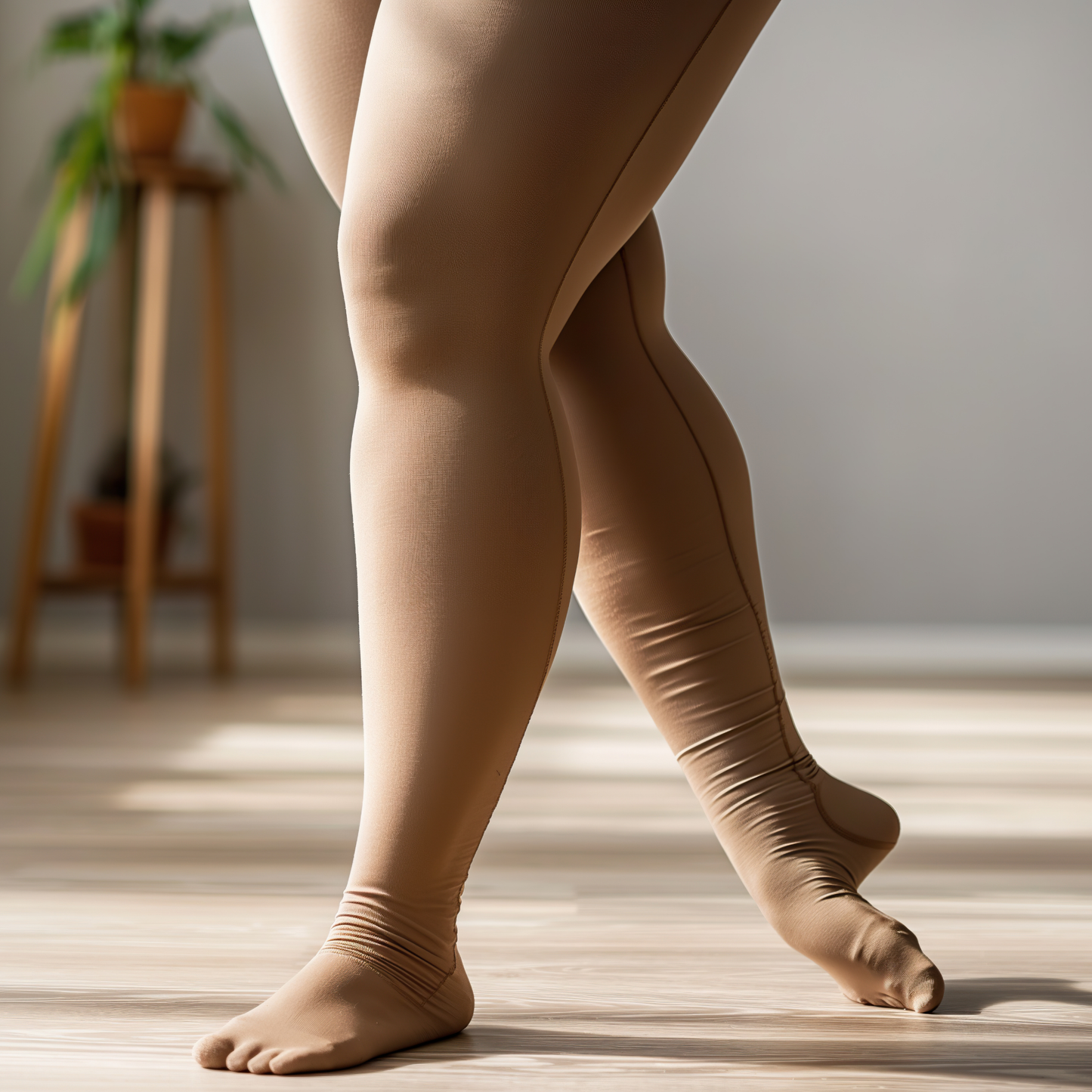 Skin coloured compression socks