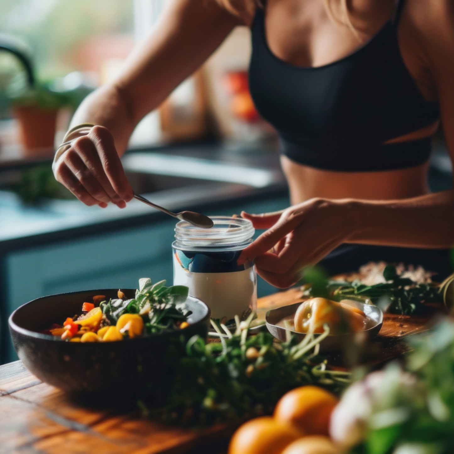 Woman preparing healthy meal